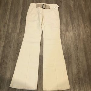 Fornarina white low rise flare jeans with belt